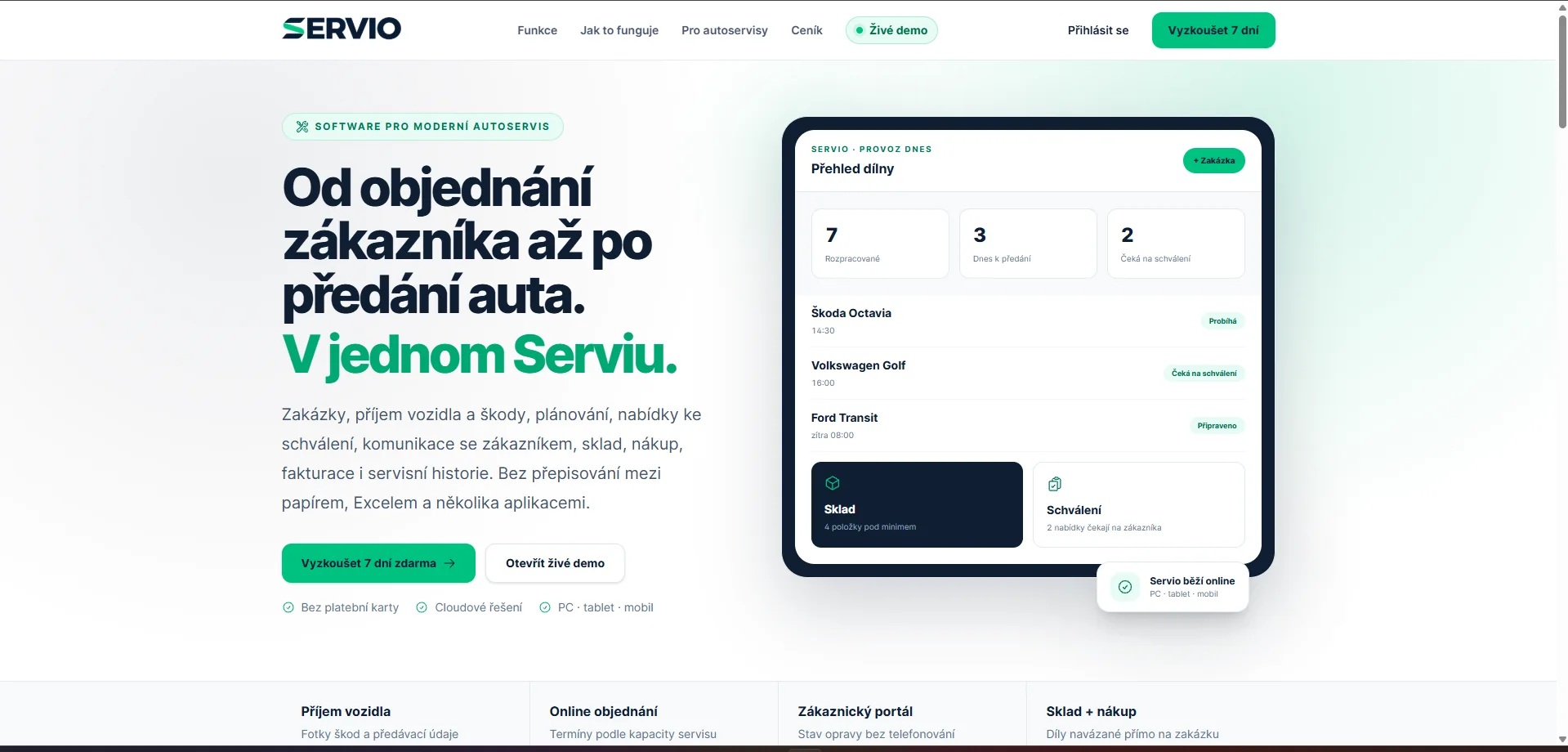 Oficiální web aplikace Servio